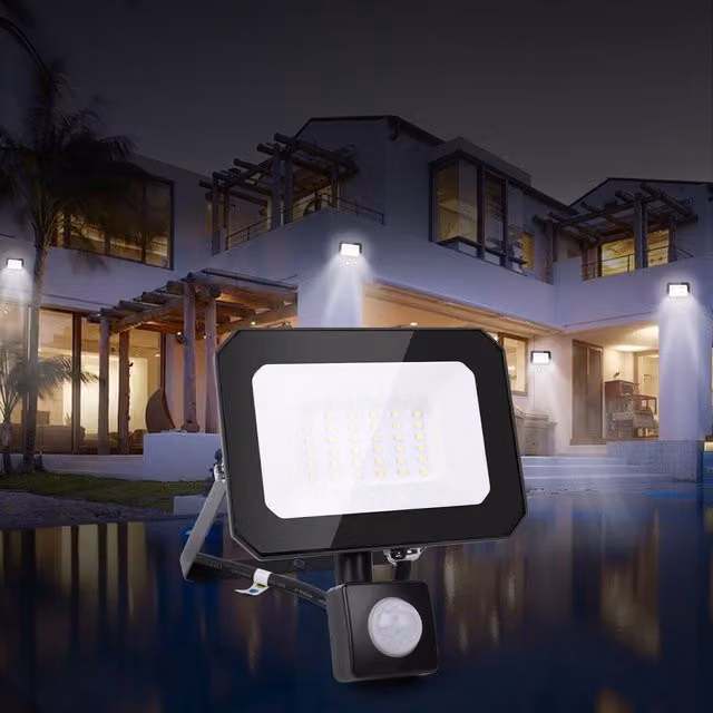 Alivio 20.1W Black LED Outdoor Floodlight with Cool White Light and IP66 Waterproof Rating