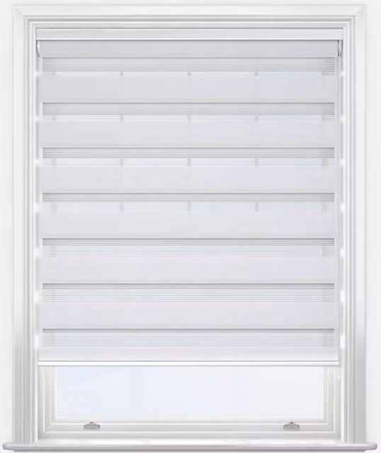 New Edge Blinds Soft White Dimout Day & Night Roller Blind, W: 150 cm, H: 240 cm