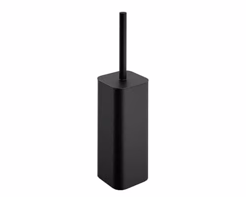 COSMIC NEA Freestanding Toilet Brush and Holder in Matte Black, Stainless Steel and Plastic