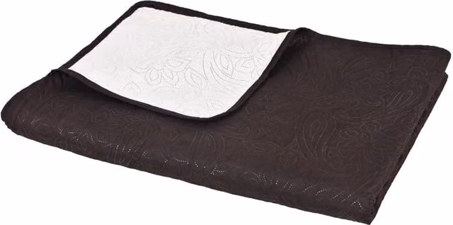 Berkfield Home Reversible Quilted Floral Bedspread in Brown and Cream, W/D/H: 220 x 240 cm