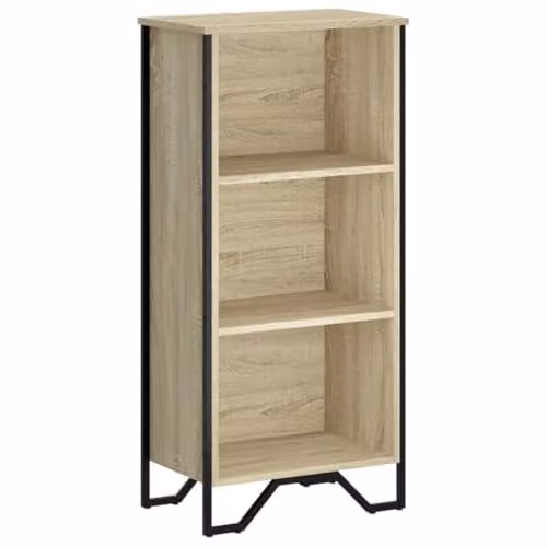 vidaXL Modern Freestanding Bookcase in Sonoma Oak and Metal, W: 50 cm, D: 31 cm, H: 106 cm