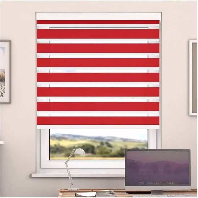NewEdgeBlinds Day and Night Zebra Roller Blind with Cassette, Pepper, Width: 100 cm
