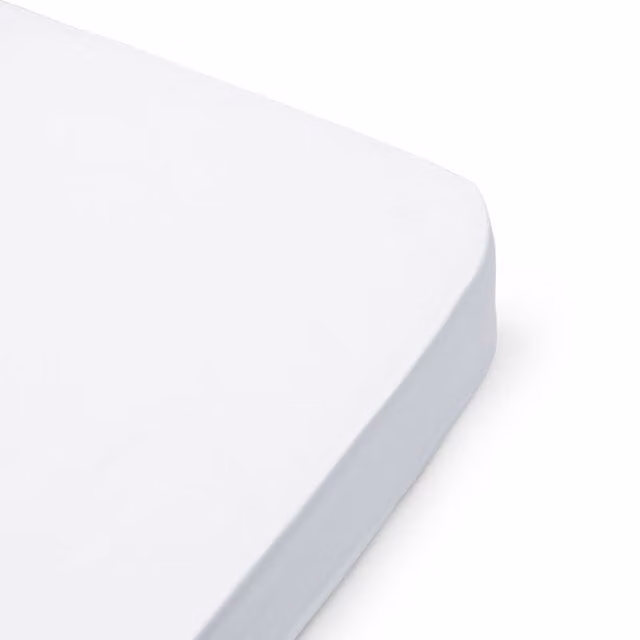 Dear April Ada Organic Cotton Percale Fitted Cot Sheet, White, W: 68 cm, L: 122 cm