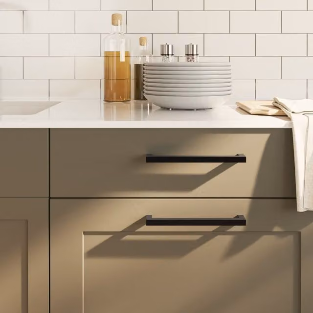 Berkfield Home Matt Black Stainless Steel Bar Cabinet Handles, 20 Pack, Length: 192 mm