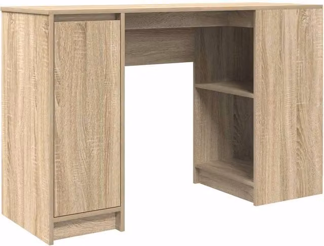 Berkfield Modern Secretary Desk in Sonoma Oak and Brown, W/D/H: 120 x 42 x 76 cm