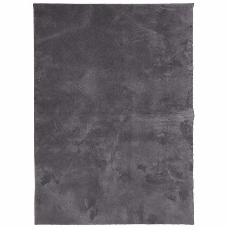 Berkfield Home Round Short Pile Soft and Washable Rug in Anthracite Black, Diameter: 100 cm