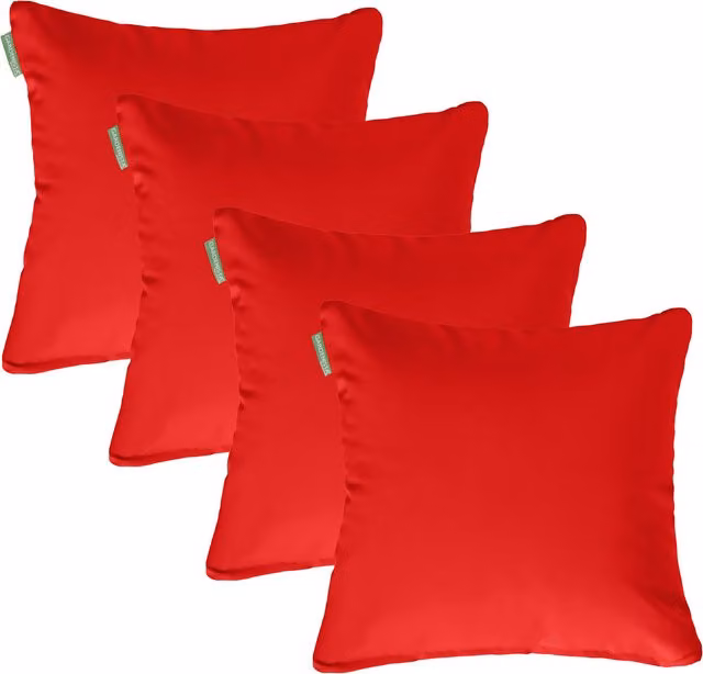 Gardenista Red Plain Square Outdoor Scatter Cushions, Set of 4