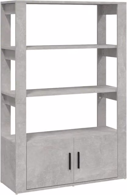 Berkfield Home Sideboard in Concrete Grey, W/D/H: 80 x 30 x 119.5 cm