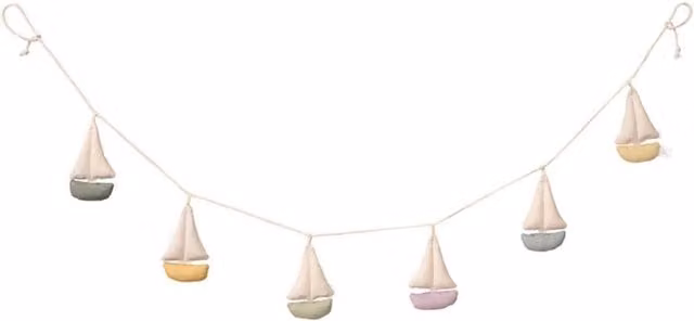 Dear April Cala Garland Sailboats in Multicolour Organic Textile