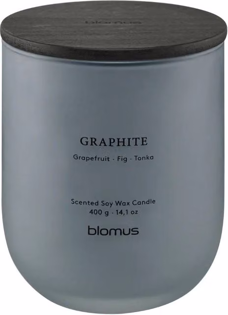 Blomus TUOKSU Graphite Scented Soy Wax Candle in Light Grey Sharkskin