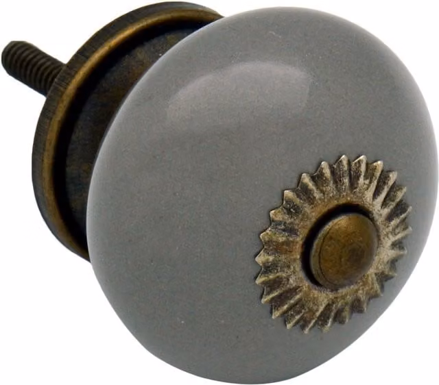 Nicola Spring Grey Ceramic Cupboard and Drawer Knobs, Pack of 24