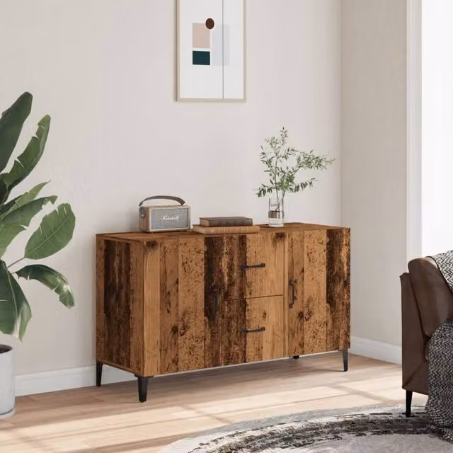 Berkfield Home Industrial Sideboard in Brown Engineered Wood W/D/H: 100 x 36 x 60 cm