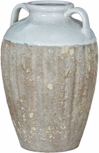 Lemon Pavilion Furniture and Decor Thorne Large Amphora Vase, White Ceramic, W: 21 cm, D: 21 cm, H: 32 cm