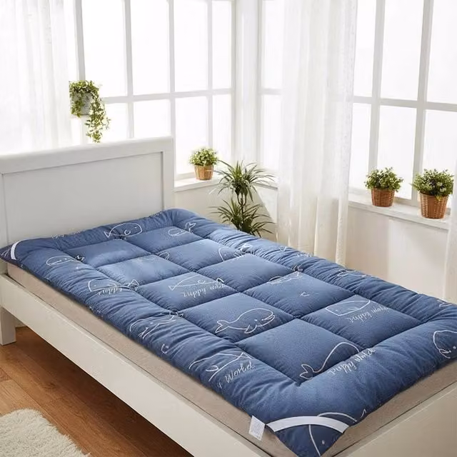 EONLION Single Deep Quilted Brushed Futon Mattress, Blue, W/D/H: 90 x 200 x 10 cm