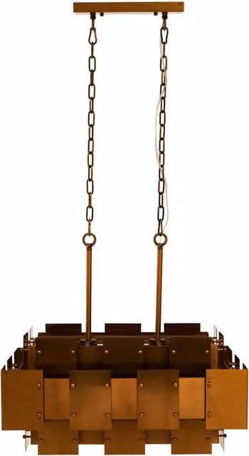 Orsina Modern Minimalist Gold Brass Metal and Glass Pendant Light with Eight Bulbs