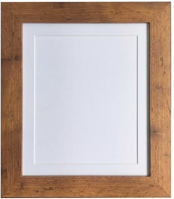 Frames & Mirrors 4U Metro Vintage Wood Frame in Walnut with White Mount for 30 x 20 Inch Images