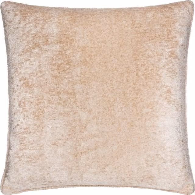 Make it a Home Lustre Plain Velvet Square Cushion in Oyster with Feather Filling