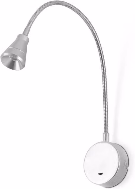 Faro Bel LED Adjustable Round Wall Reading Lamp in Chrome and Grey