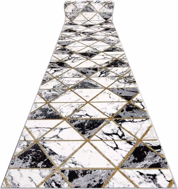 RugsX Exclusive Emerald Geometric Runner in Black, W: 120 cm, L: 190 cm