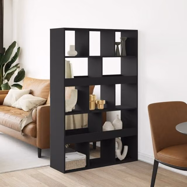 Berkfield Home Black Engineered Wood Room Divider W: 100 cm, D: 33 cm, H: 156.5 cm