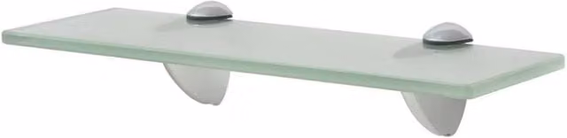 Berkfield Home Set of 2 Clear Glass Floating Shelves, W: 30 cm, D: 20 cm