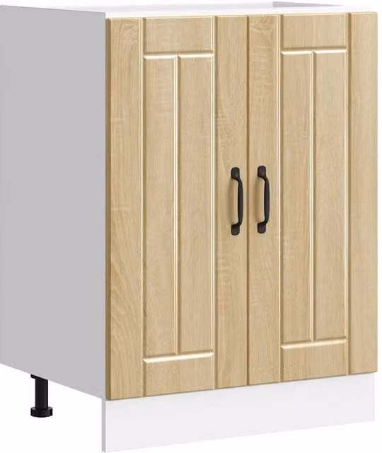 Berkfield Home Lucca Freestanding Kitchen Sink Base Cabinet in Sonoma Oak Brown