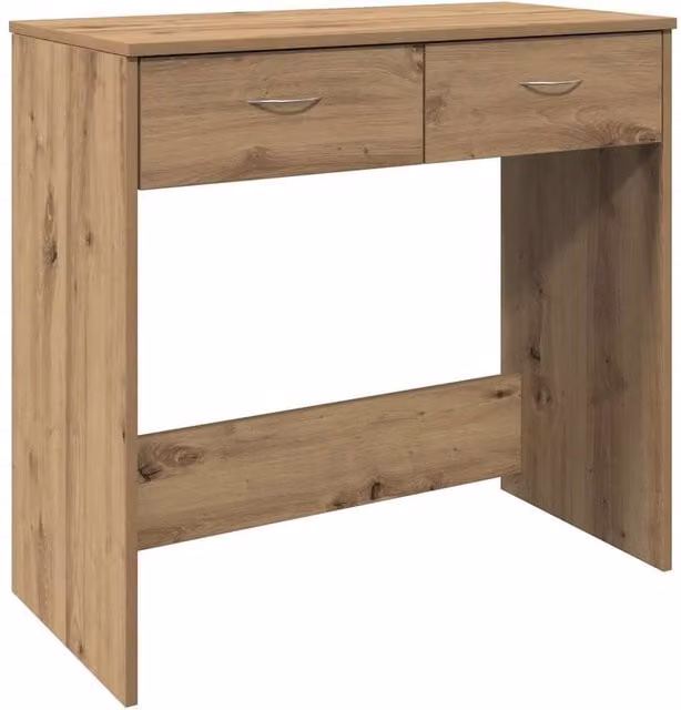 Berkfield Artisan Oak Writing Desk in Brown, W/D/H: 80 x 40 x 75 cm