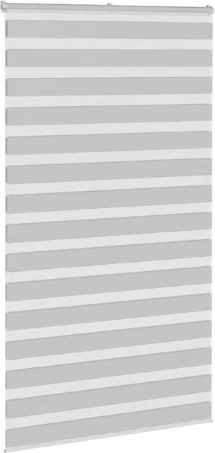 Berkfield Home Elegant Zebra Blind in Light Grey, W: 125 cm, H: 200 cm