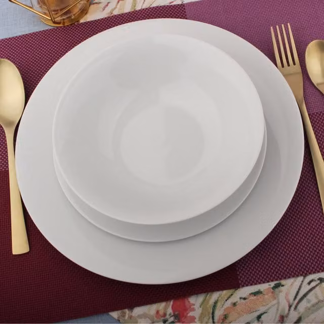Glim & Glam 18 Piece White Porcelain Dinner Service Set