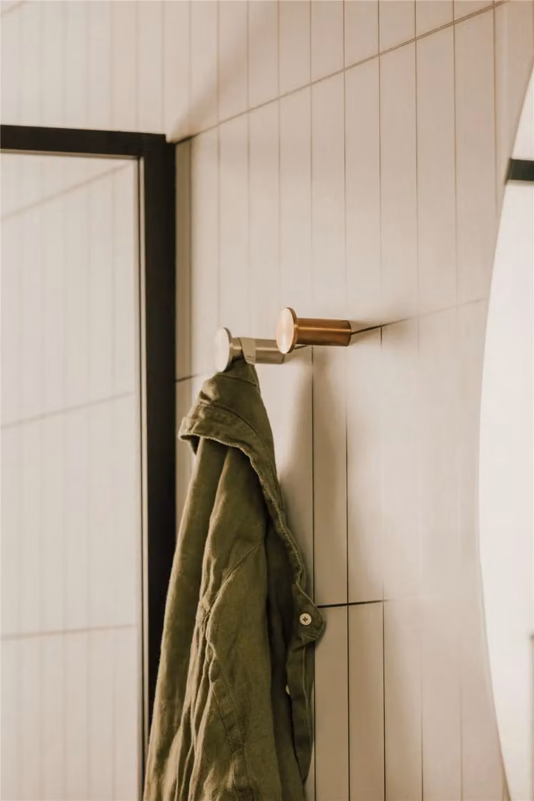 Cosmic Wall Mounted Robe and Coat Hook in Brushed Silver Grey from the Architect S+ Collection