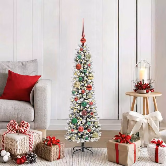 Berkfield Home Artificial Christmas Tree with 150 LEDs in Green, White and Black, Height: 120 cm