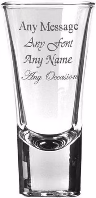 Uniqueful Personalised Engraved Boston 2oz Shot Glass in Clear