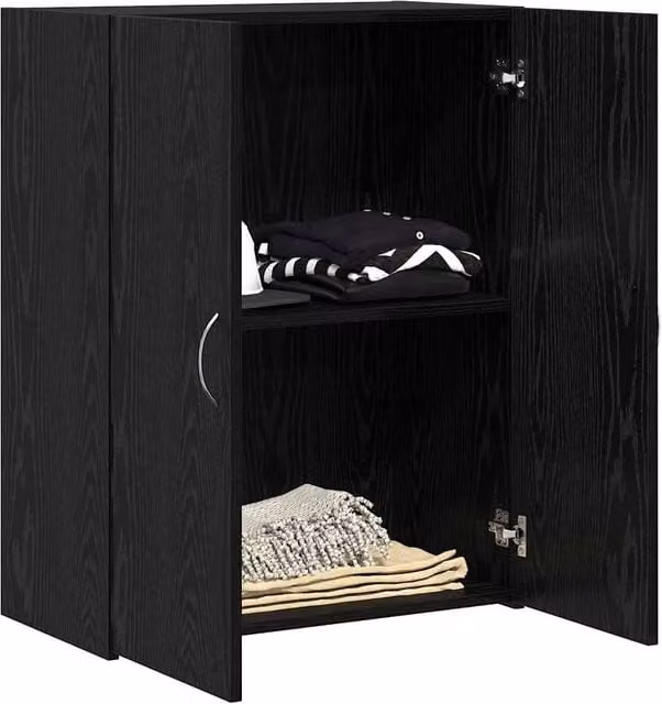 Berkfield Home Office Cabinet in Black Oak, W: 60 cm, D: 32 cm, H: 77.5 cm