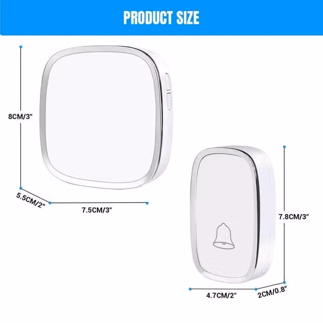 PAWNORA Wireless Plug-in Cordless Doorbell in White