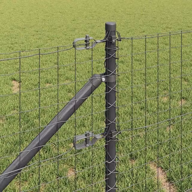 Berkfield Home Grey Galvanised Steel Round Fence Posts with Spike, 26 Pieces, H: 120 cm, Diameter: 32 mm