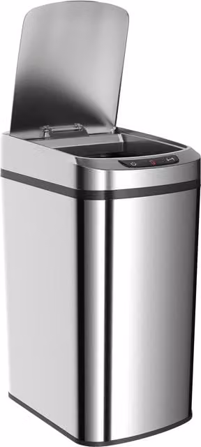 HOMCOM 12L Automatic Motion Sensor Kitchen Bin in Fingerprint Resistant Silver Stainless Steel