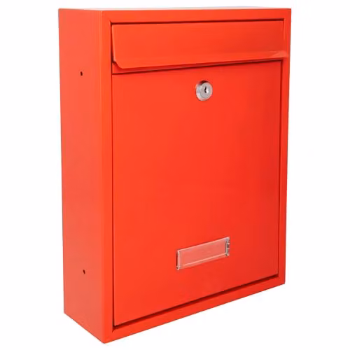 Burg-Wächter MB19R Trent Wall Mounted Galvanised Steel Lockable Weatherproof Post Box, Red, W: 26 cm, H: 34 cm, D: 9 cm