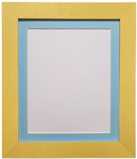 Frames & Mirrors 4U Metro Gold Frame with Blue Mount for A3 Images