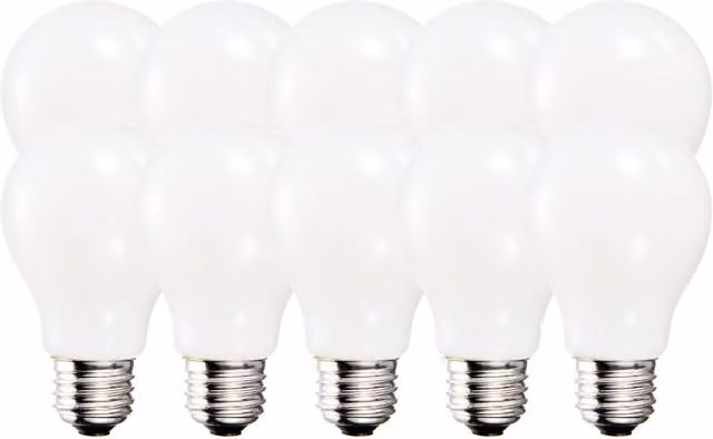Harper Living 8.5W A60 E27 LED Bulb, Pack of 10, Dimmable, Cool White, Transparent