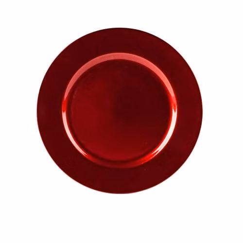 Argon Tableware Metallic Red Melamine Charger Plate, Diameter: 33 cm
