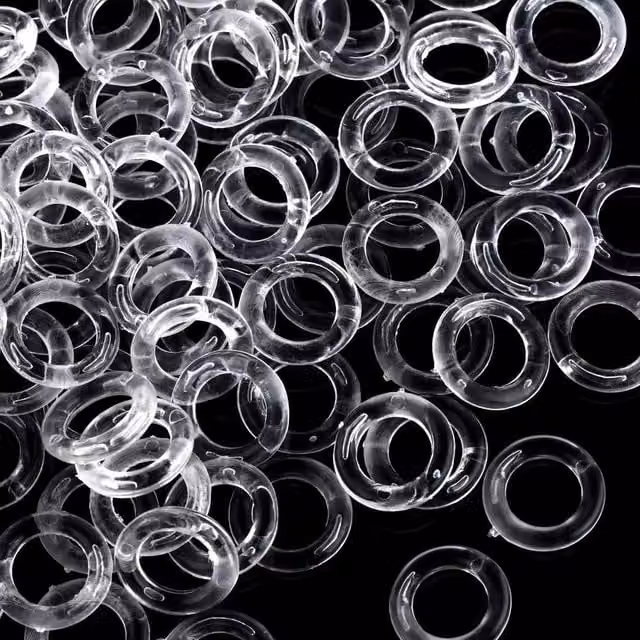SPETLEK 100 Clear Plastic Roman Blind Curtain Rings