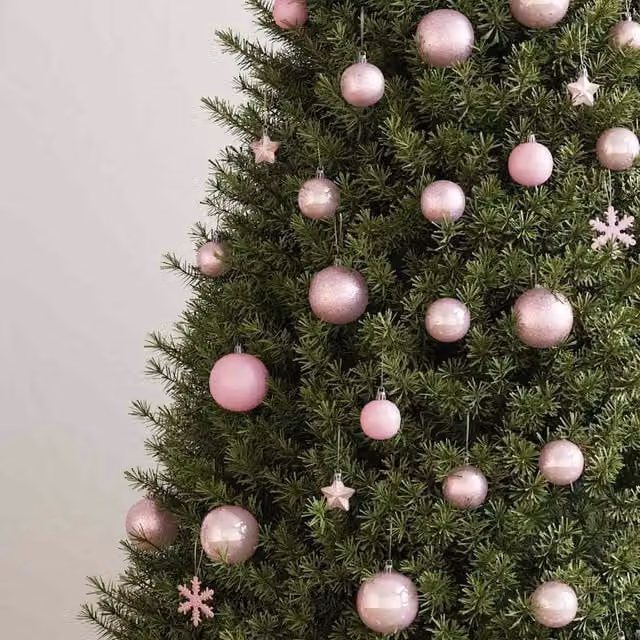 Berkfield Home 111 Piece Pink Christmas Bauble and Tree Topper Set