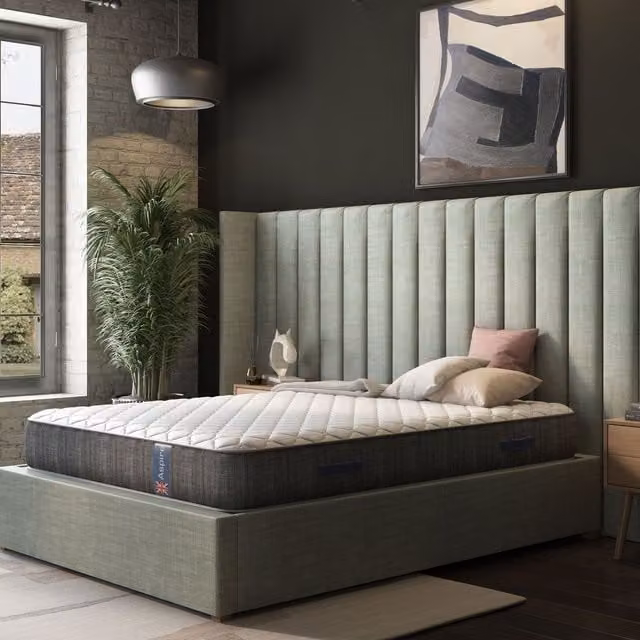 Aspire Pocket+ & Wool Hybrid Mattress in a Box, White, W/D/H: 180 x 200 cm