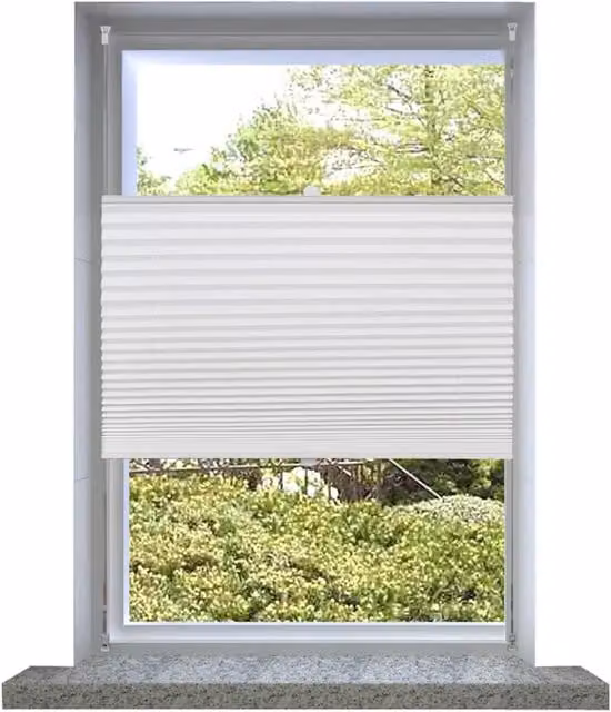Berkfield Home Single Pleat Plisse Blind in White, W: 110 cm, H: 125 cm