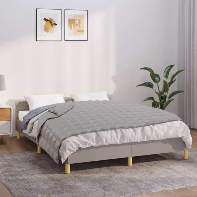 Berkfield Home Grey Weighted Blanket, Single, 6 kg, W: 138 cm, L: 200 cm