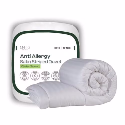 MHG Living 15 Tog Anti-Allergy Microfibre Duvet, White