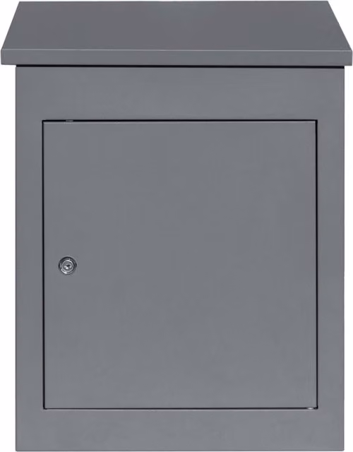 Monster Shop Grey Anti Theft Wall Mounted Combination Parcel Post Box in Galvanised Steel, H 35.0 cm x W 35.0 cm x D 19.0 cm