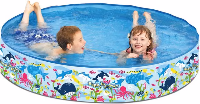 Sunclub Round Steel Wall Rigid Pool in Blue and Nature