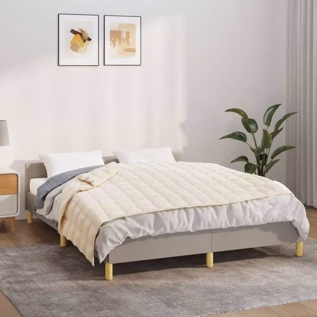 Berkfield Home Weighted Blanket in Beige, Single, 137 x 200 cm, 6 kg