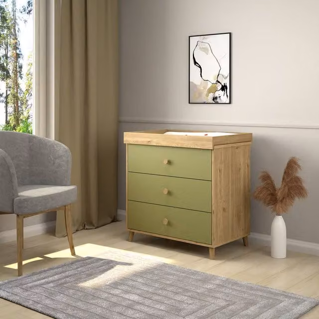 Shefa Line Shefa 890 Kids Changing Dresser in Pistachio Green